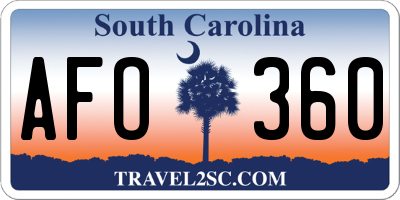 SC license plate AFO360