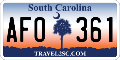 SC license plate AFO361