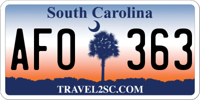 SC license plate AFO363
