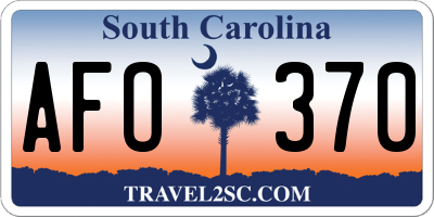 SC license plate AFO370