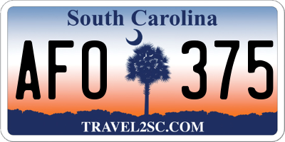 SC license plate AFO375