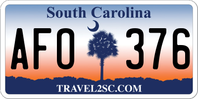 SC license plate AFO376