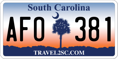 SC license plate AFO381