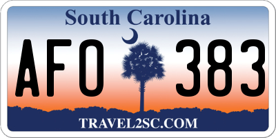 SC license plate AFO383
