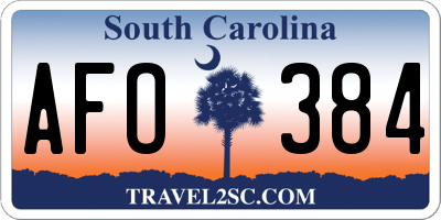 SC license plate AFO384