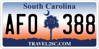 SC license plate AFO388