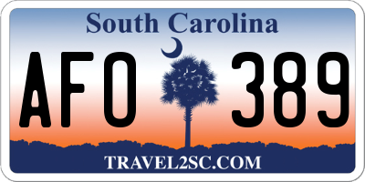 SC license plate AFO389