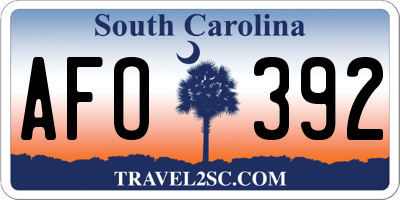 SC license plate AFO392