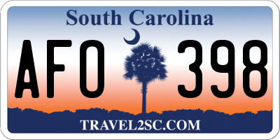 SC license plate AFO398