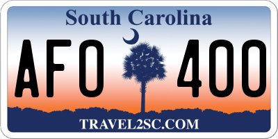 SC license plate AFO400