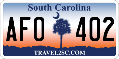 SC license plate AFO402