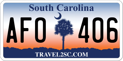 SC license plate AFO406