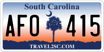SC license plate AFO415