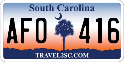SC license plate AFO416