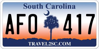 SC license plate AFO417