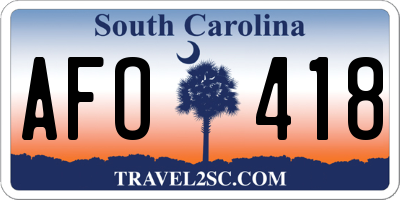 SC license plate AFO418