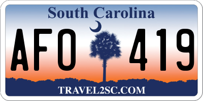 SC license plate AFO419