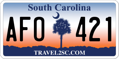 SC license plate AFO421