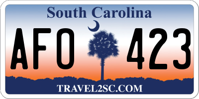 SC license plate AFO423