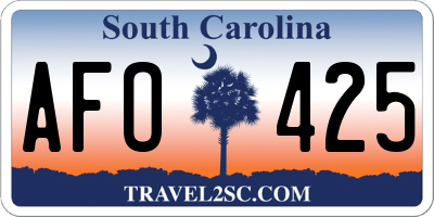 SC license plate AFO425