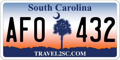 SC license plate AFO432