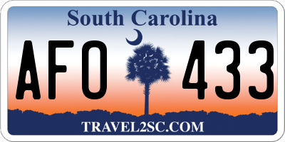 SC license plate AFO433