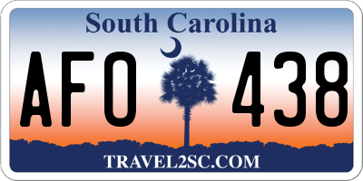SC license plate AFO438
