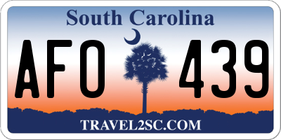 SC license plate AFO439