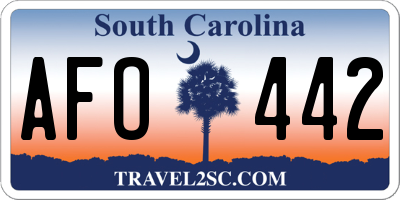 SC license plate AFO442