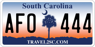 SC license plate AFO444