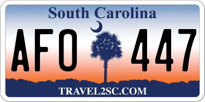 SC license plate AFO447