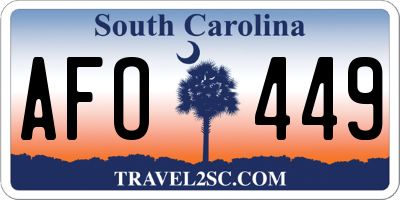 SC license plate AFO449