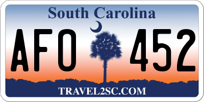 SC license plate AFO452