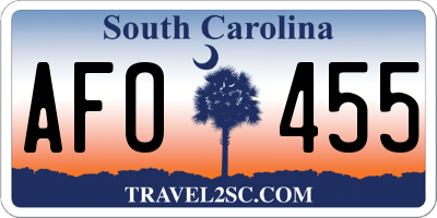 SC license plate AFO455