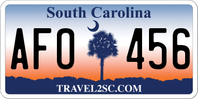 SC license plate AFO456