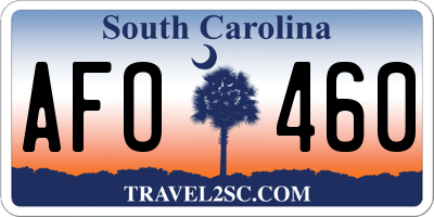 SC license plate AFO460