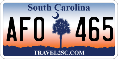 SC license plate AFO465