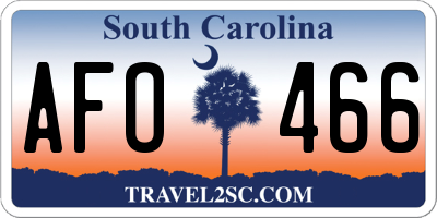 SC license plate AFO466