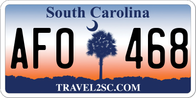 SC license plate AFO468