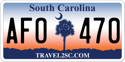 SC license plate AFO470