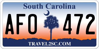 SC license plate AFO472