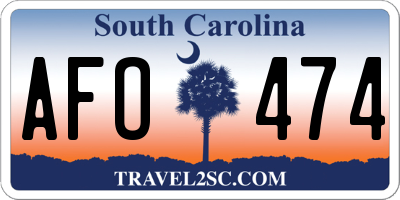 SC license plate AFO474