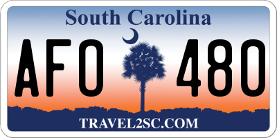 SC license plate AFO480
