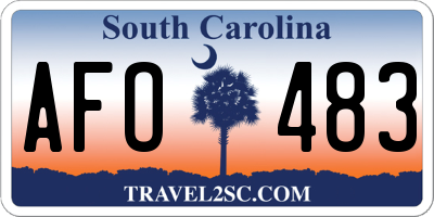 SC license plate AFO483