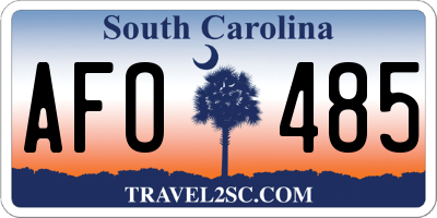 SC license plate AFO485