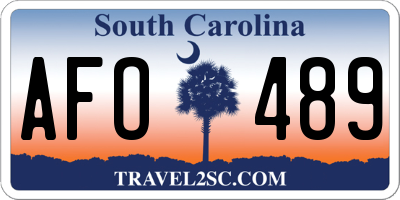 SC license plate AFO489
