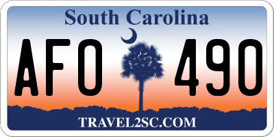 SC license plate AFO490