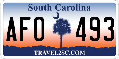 SC license plate AFO493