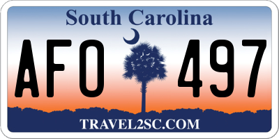 SC license plate AFO497