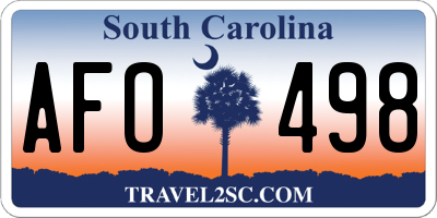 SC license plate AFO498